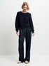 French Connection Lilly Mozart Crew Neck Jumper Utility Blue