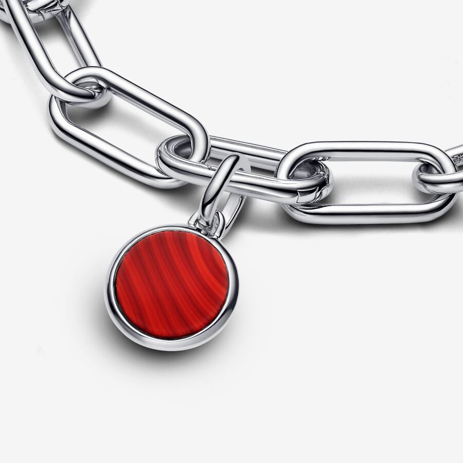 Pandora Me Red Murano Glass Engravable Mini Medallion Charm