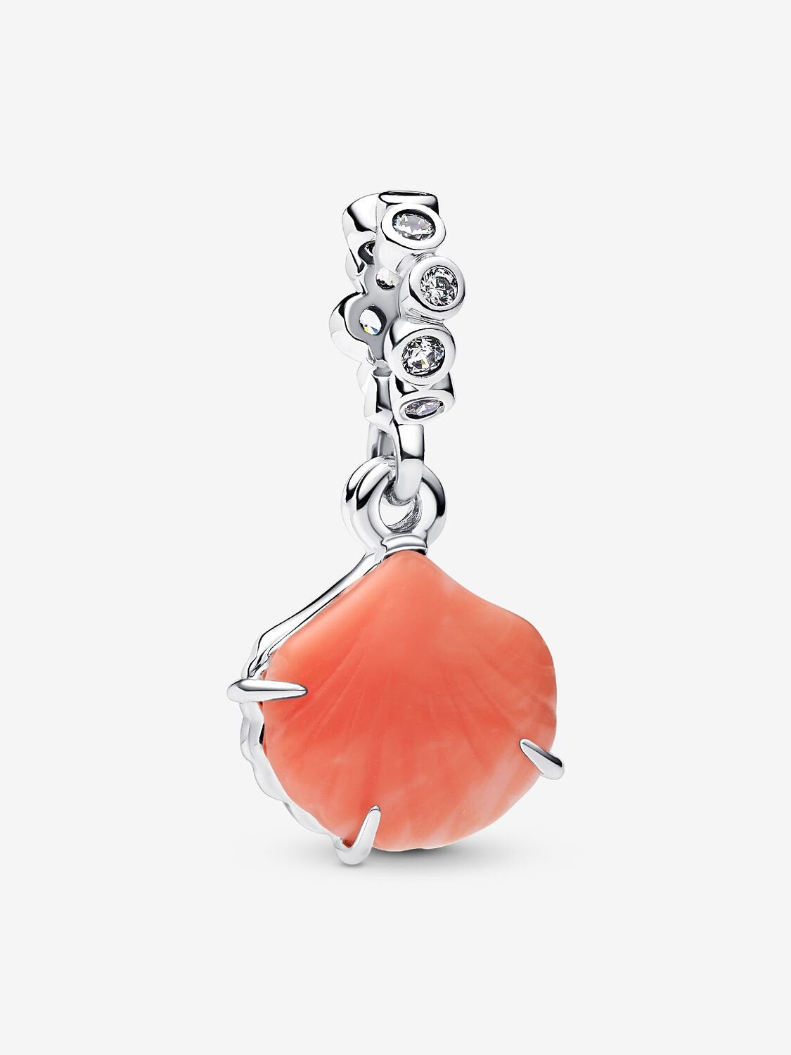 Pandora Coral-coloured Shell Double Dangle Charm Sterling silver
