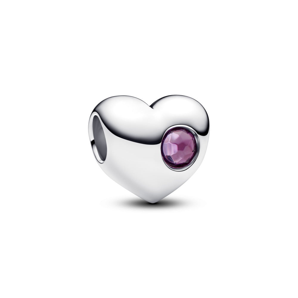 Pandora Engravable February Birthstone Heart Charm