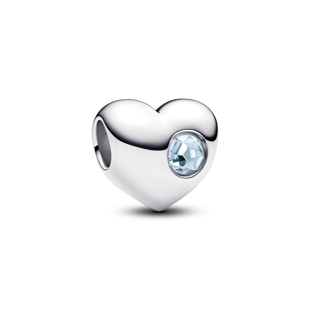 Pandora Engravable March Birthstone Heart Charm