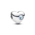 Pandora Engravable March Birthstone Heart Charm
