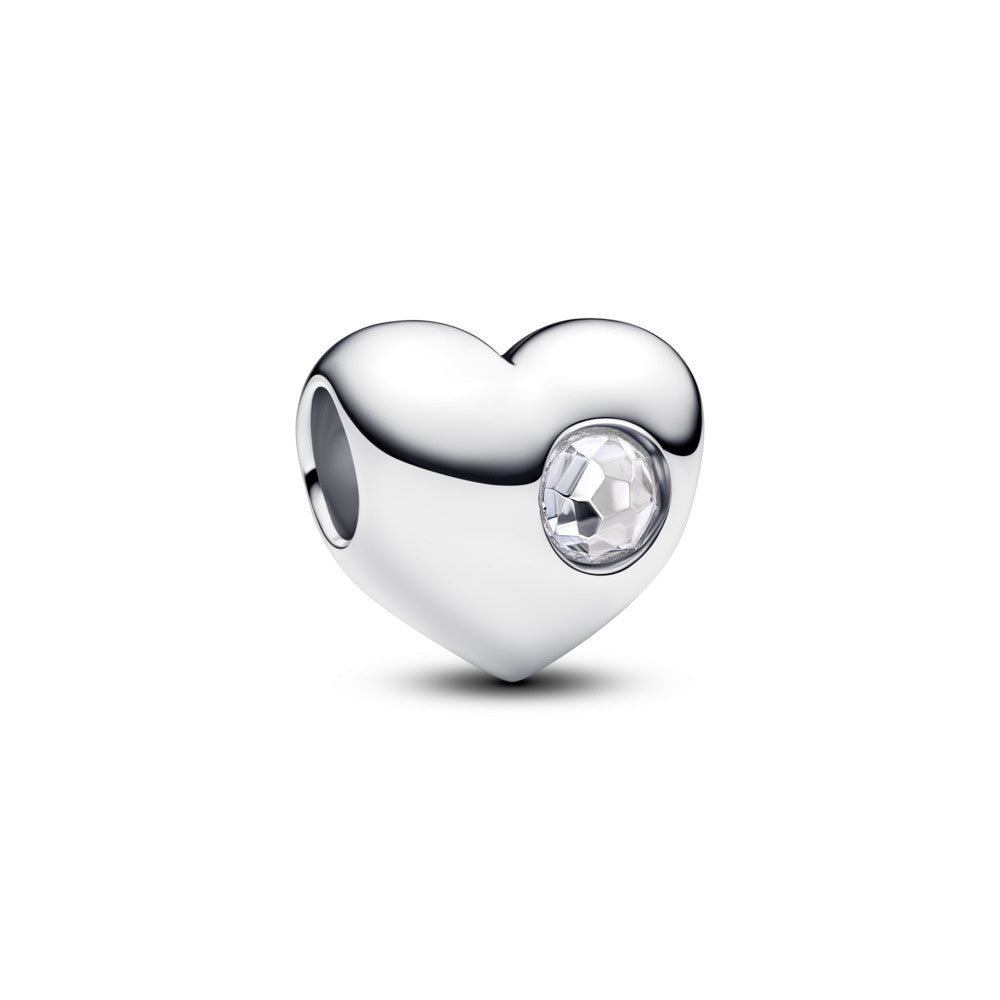 Pandora Engravable April Birthstone Heart Charm