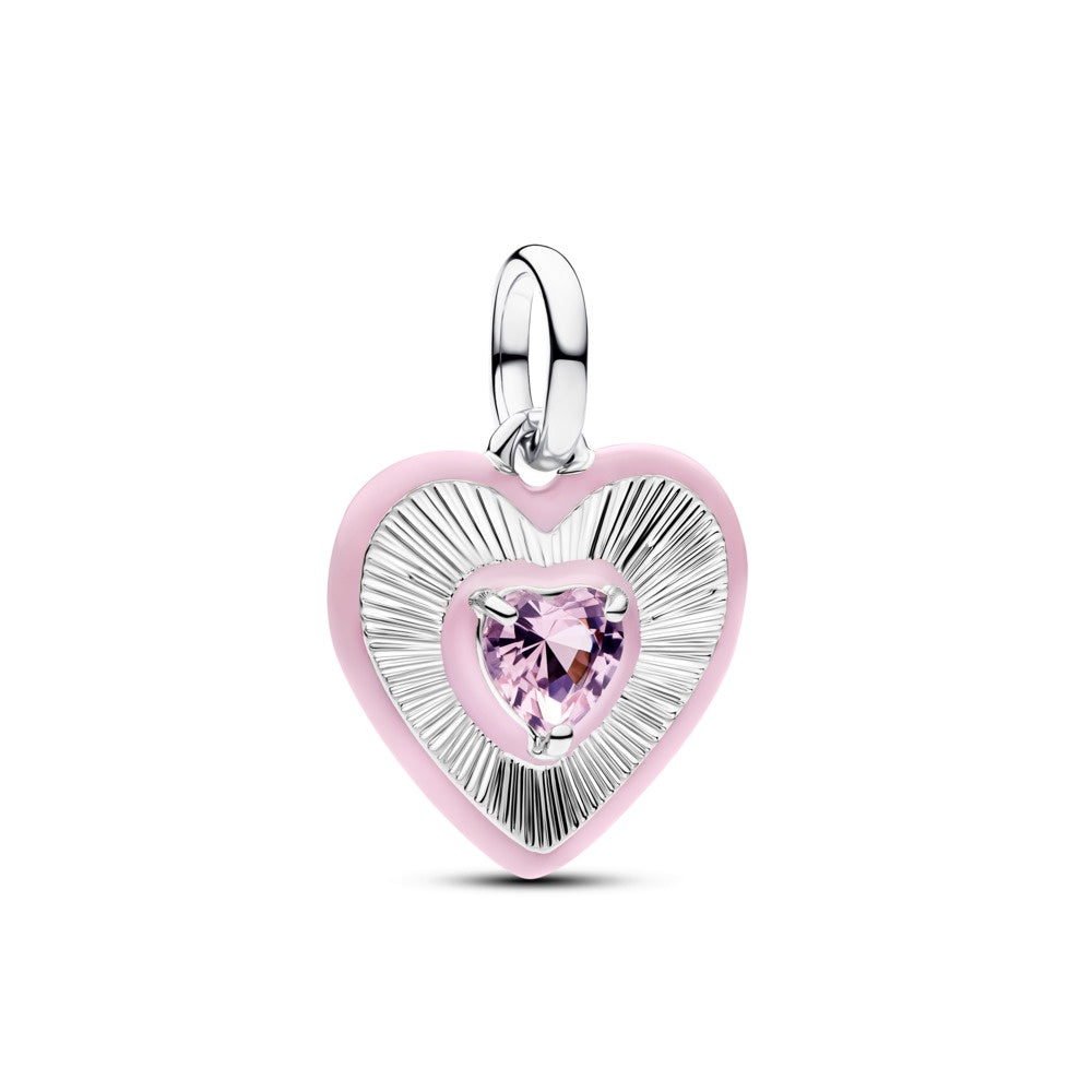 Pandora Radiating Pink Heart Medallion Charm