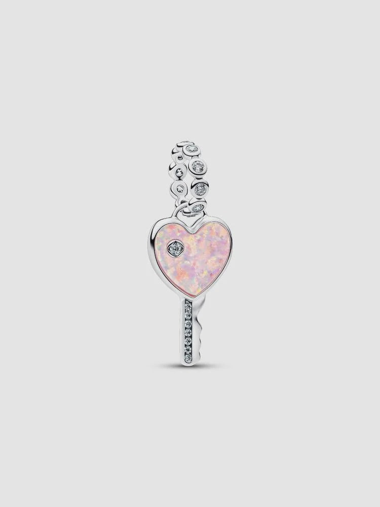 Pandora Opalescent Heart Key Dangle Charm
