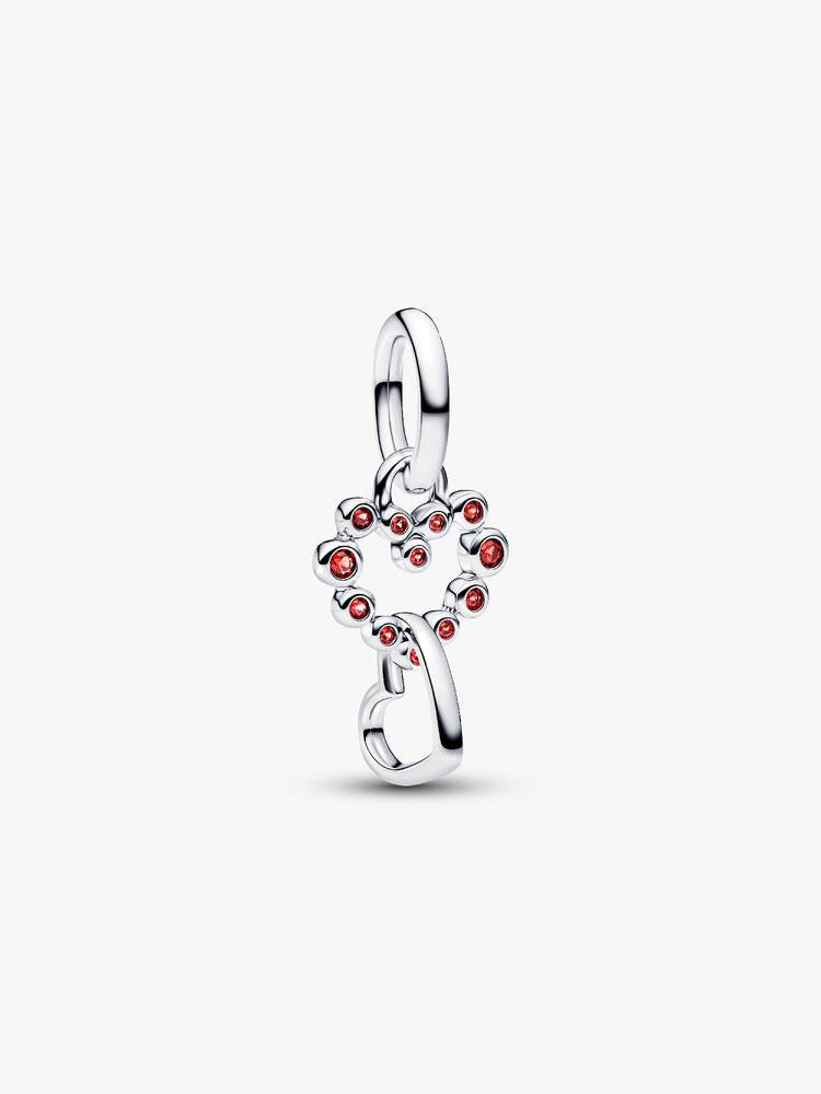 Pandora Connected Hearts & Red Stones Dangle Charm