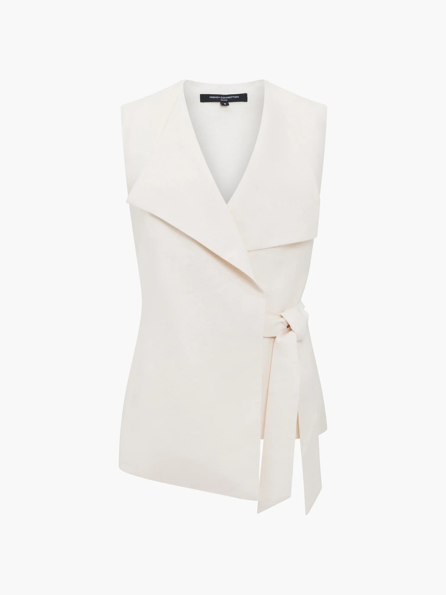French Connection Raquel Tie Waistcoat Cream