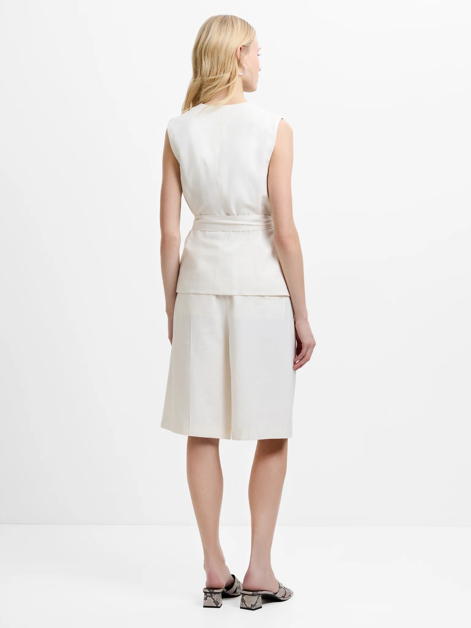 French Connection Raquel Tie Waistcoat Cream