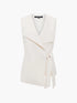French Connection Raquel Tie Waistcoat Cream