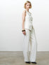 French Connection Vinnie Pinstripe Waistcoat Porcelain Cream-Black