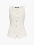French Connection Vinnie Pinstripe Waistcoat Porcelain Cream-Black