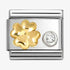 Nomination Yellow Gold Raised Clover With CZ Charm