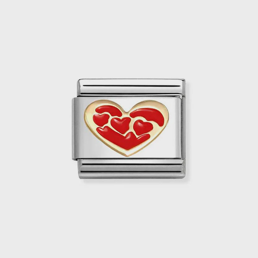Nomination Gold Red Heart Of Hearts Charm