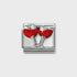 Nomination Silver Red Wine Glasses Charm