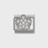 Nomination Silver Rich White Flower Charm