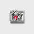 Nomination Silver Red Heart House CZ Charm