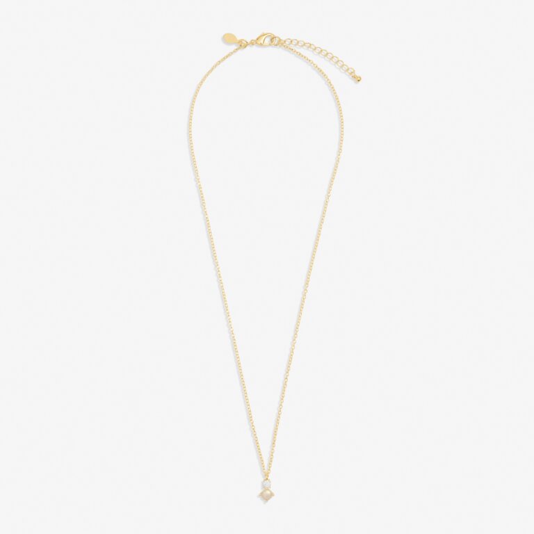 Joma Halo Pearl CZ & Pearl Pendant Gold Necklace