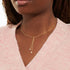 Joma Halo Pearl CZ & Pearl Lariat Gold Necklace