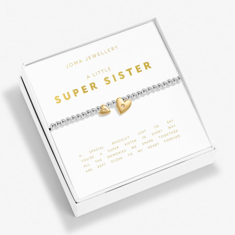 Joma Boxed A Little Super Sister Silver & Gold Bracelet