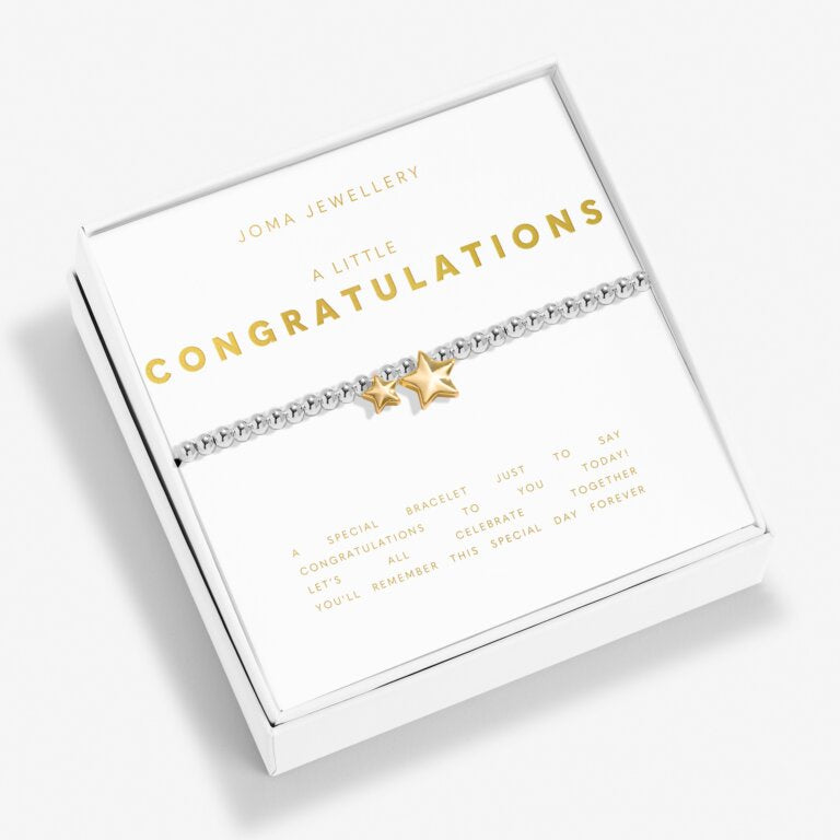 Joma Boxed A Little Congratulations Silver & Gold Bracelet