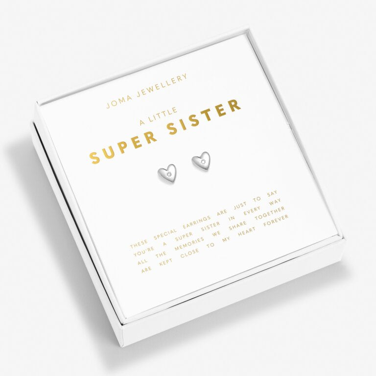 Joma Boxed A Little Super Sister Silver Earrings