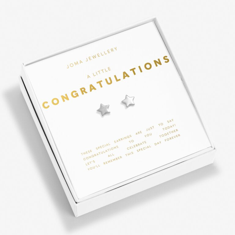 Joma Boxed A Little Congratulations Silver Earrings