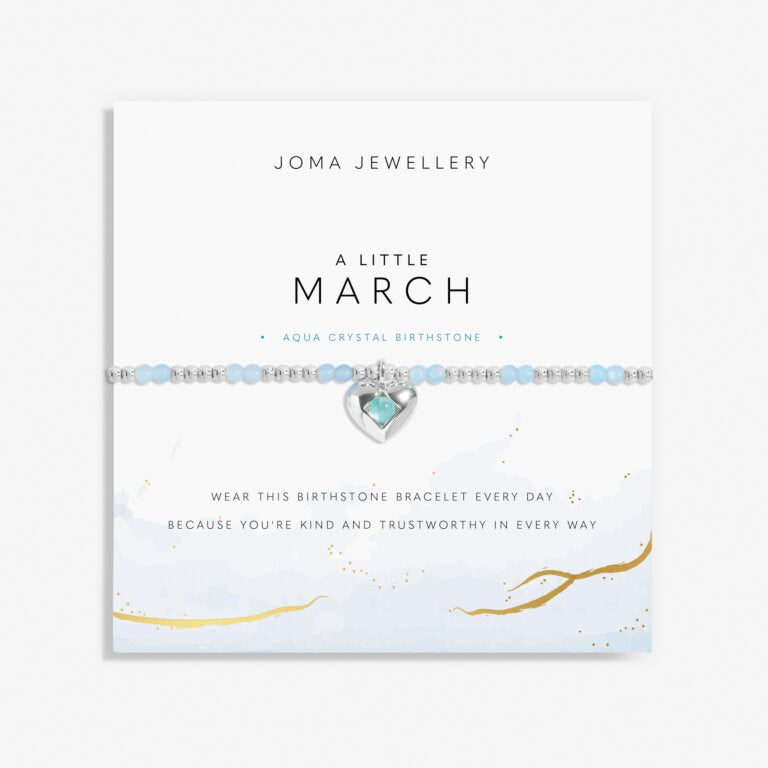 Joma Birthstone A Little March Aqua Crystal Bracelet