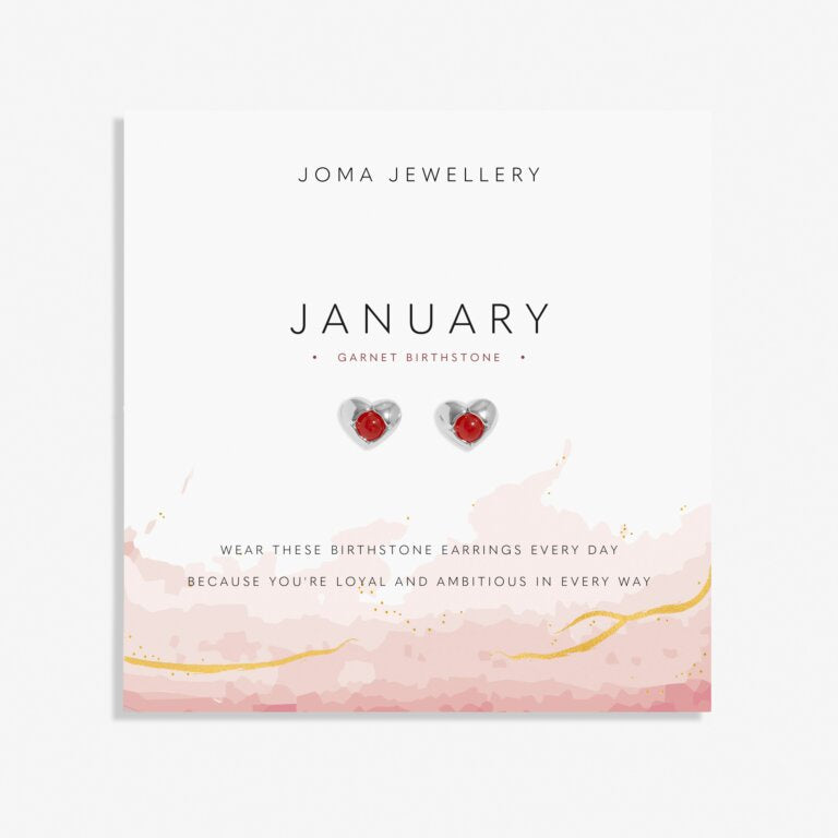 Joma Birthstone January Garnet Earrings