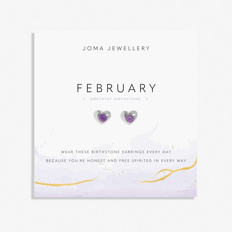 Joma Birthstone February Amethyst Earrings