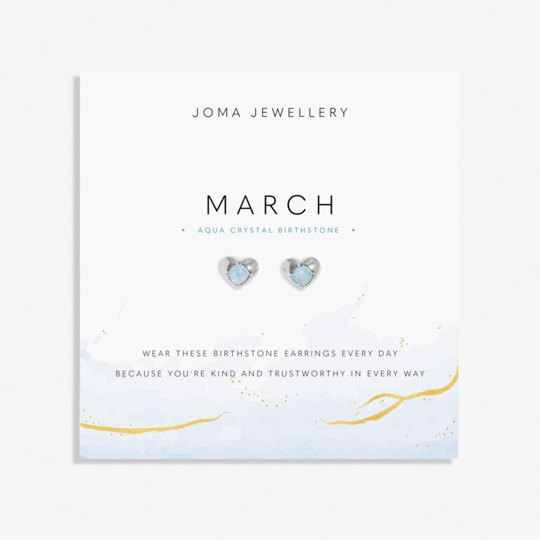 Joma Birthstone March Aqua Crystal Earrings