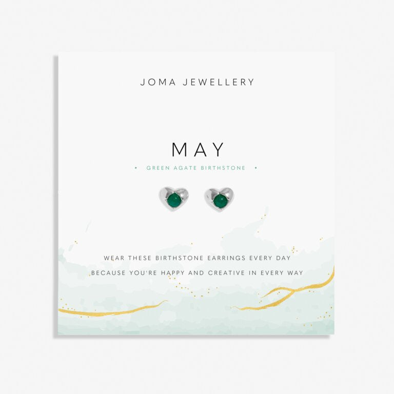 Joma Birthstone May Green Agate Earrings