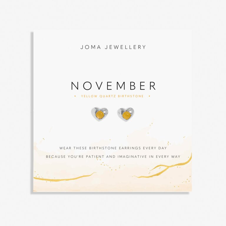 Joma Birthstone November Yellow Quartz Earrings