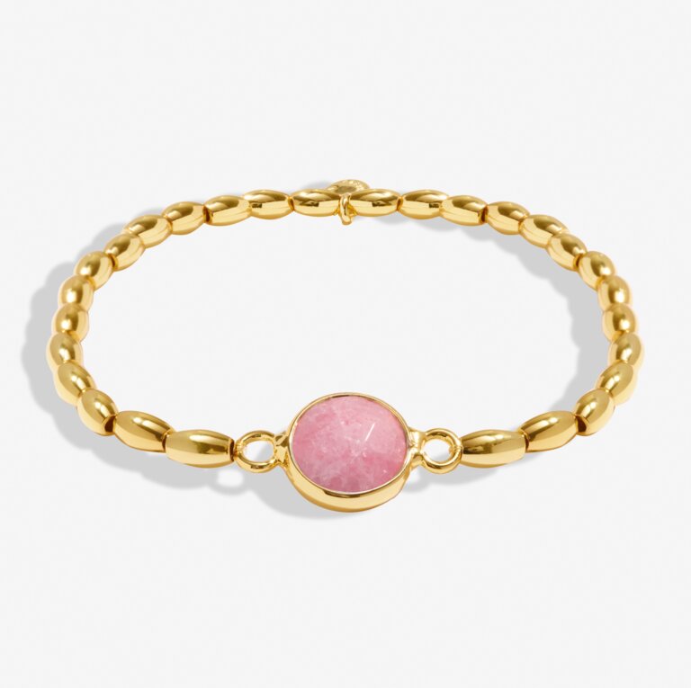 Joma Serenity Stones Watermelon Quartz Gold Bracelet