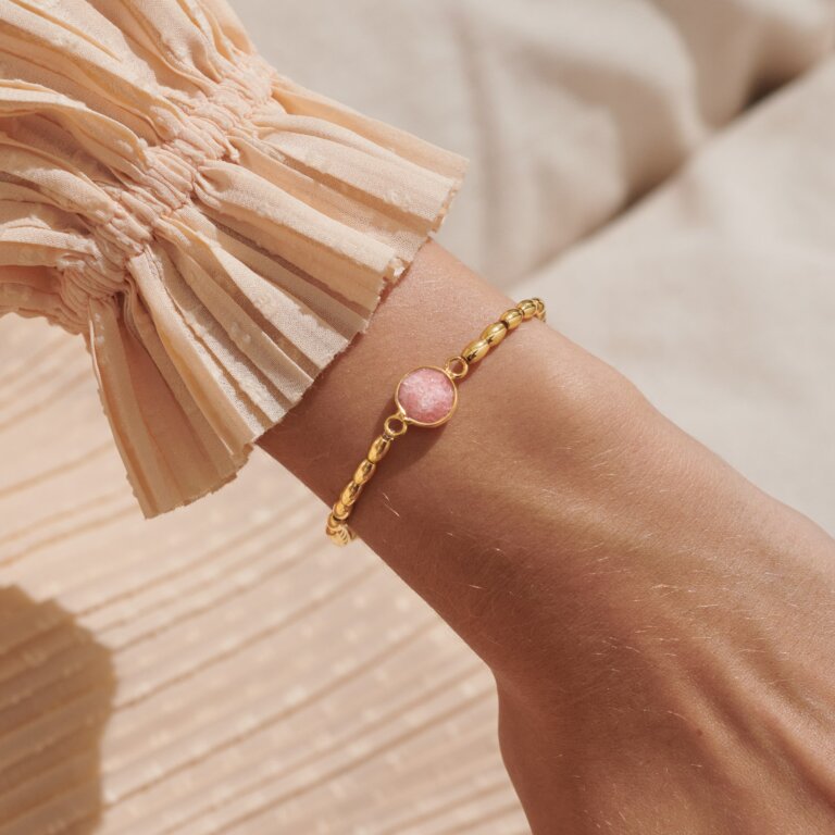 Joma Serenity Stones Watermelon Quartz Gold Bracelet