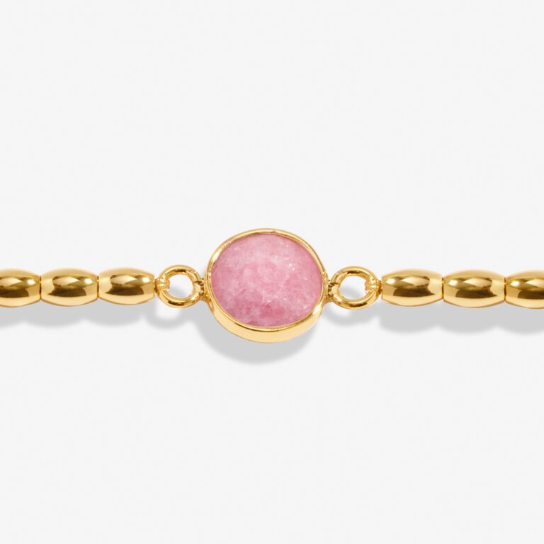 Joma Serenity Stones Watermelon Quartz Gold Bracelet