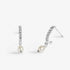 Joma Soul Shine Pave Pearl Silver Hoop Earrings