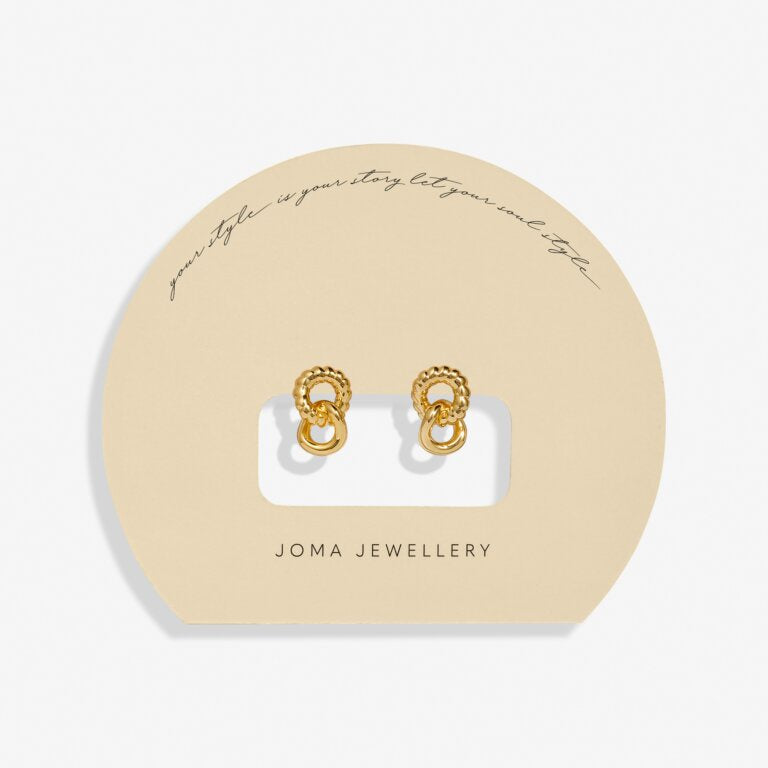 Joma Soul Shine Linked Ring Gold Earrings