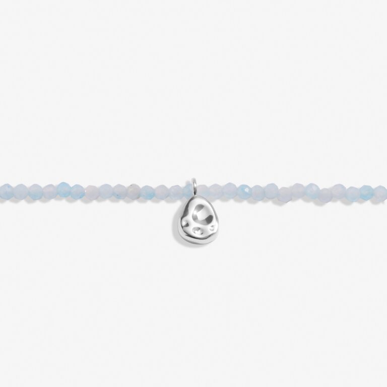 Joma Mini Charms Aqua Crystal Pebble Silver Bracelet
