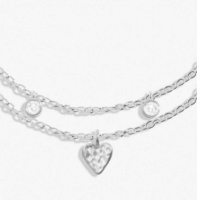 Joma Lumia Hammered Heart Silver Bracelet