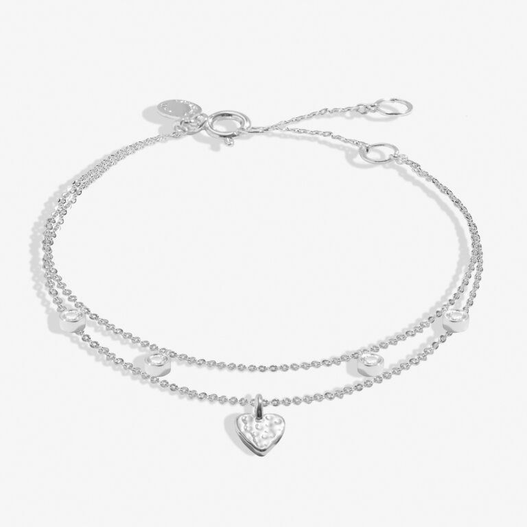 Joma Lumia Hammered Heart Silver Bracelet