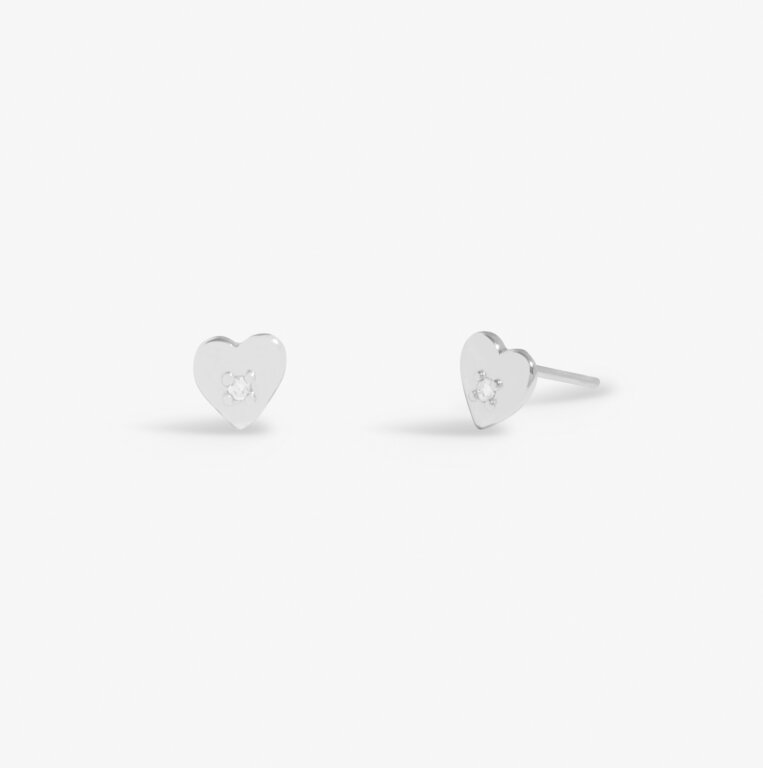 Joma Lumia CZ Heart Silver Earrings