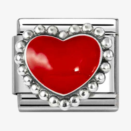 Nomination Red Beaded Heart Charm