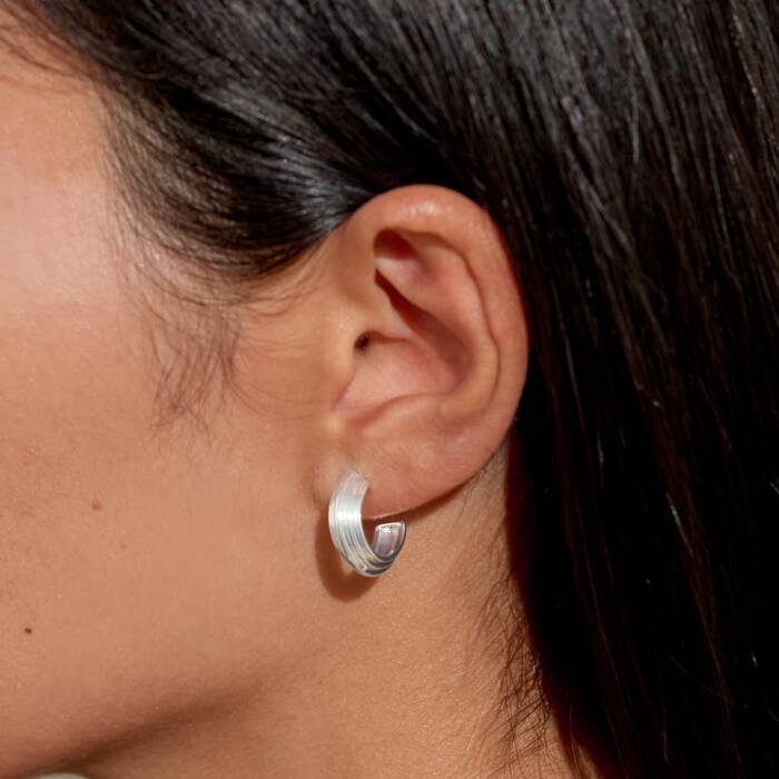 Joma Soul Shine Layered Silver Hoop Earrings
