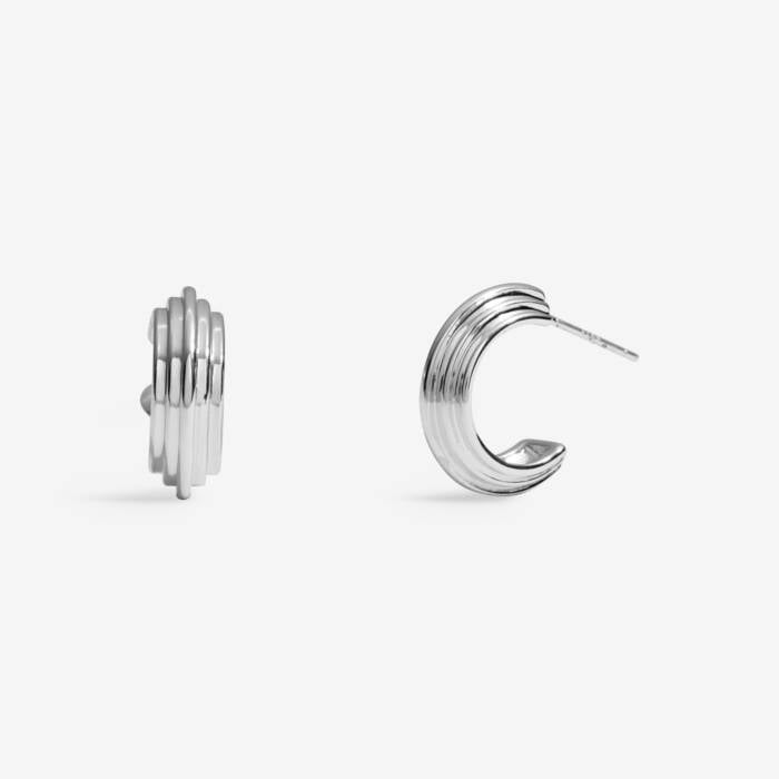 Joma Soul Shine Layered Silver Hoop Earrings