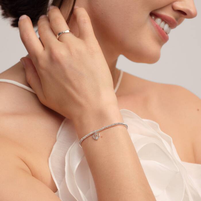 Joma Lab Grown Diamond A Little Wonderful Daughter Silver Bracelet