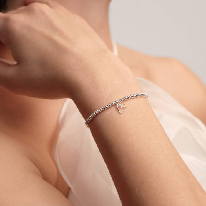 Joma Lab Grown Diamond A Little With Love Silver Bracelet