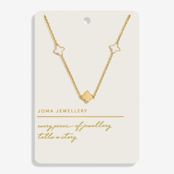 Joma Style Stories Mother Of Pearl Clover Gold Necklace