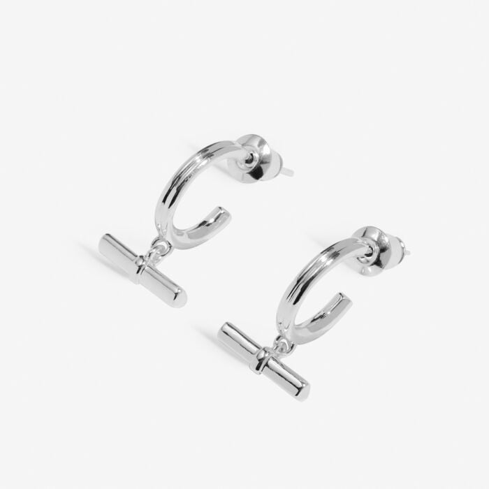 Joma Style Stories Heart T-Bar Hoop Earrings