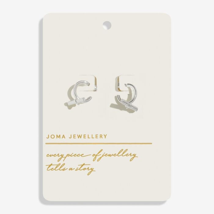 Joma Style Stories Heart T-Bar Hoop Earrings