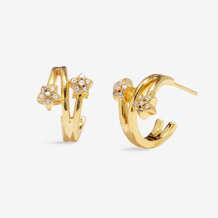 Joma Style Stories Stars Gold Hoop Earrings